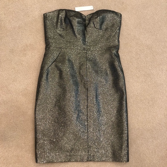 Trina Turk Metallic Gold Voltaire Dress Size 12 - Picture 5 of 8